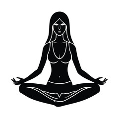 Female Yoga Lotus Pose Meditation Silhouette