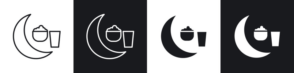 Ramadan iftar icons graphic vectors