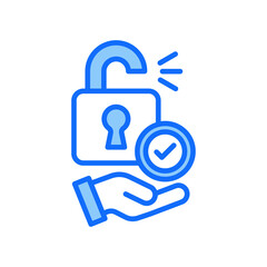 Access Granted blue color icon