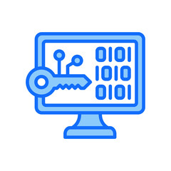 Encryption Key blue color icon