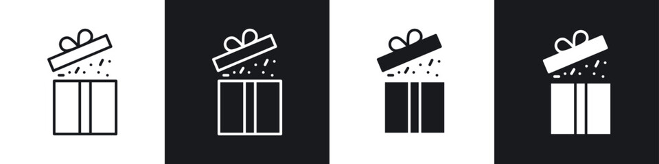 Open gift box icons graphic vectors