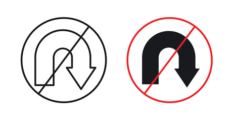 No u turn road sign graphic vectors