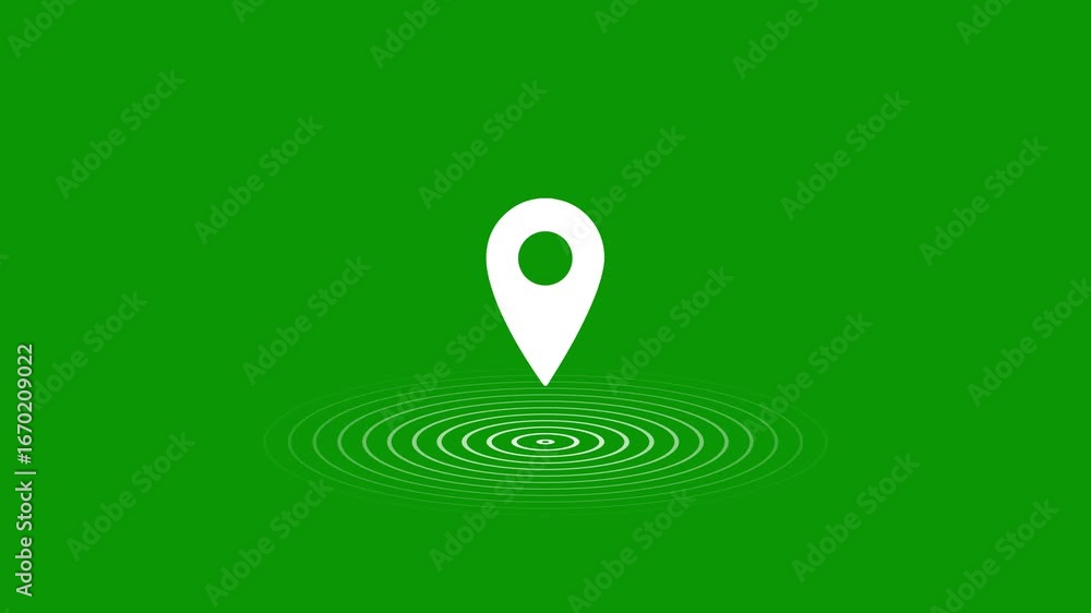 Poster location icon animation. location icon design motion graphics radio wave. fast tracking map pin icon