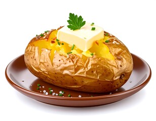 Roasted potato with butter and herbs