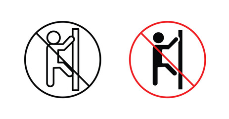 No climbing allowed sign graphic vectors