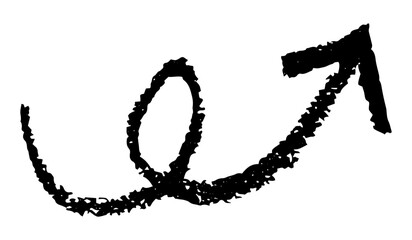Hand drawn spiraling arrow.