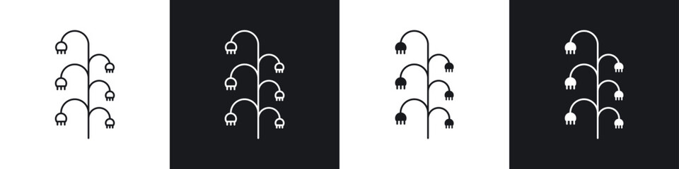 May lily icons graphic vectors