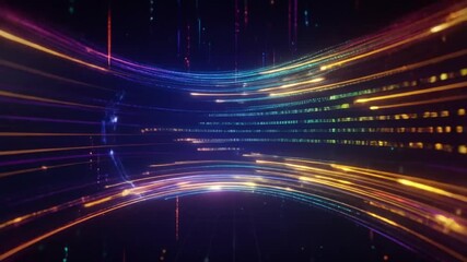 Abstract Data Stream Visualization with Colorful Light Trails - Powered by Adobe