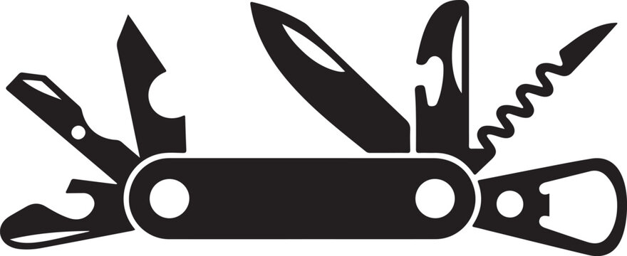 Pocket swiss knife. Swedish army knife icon