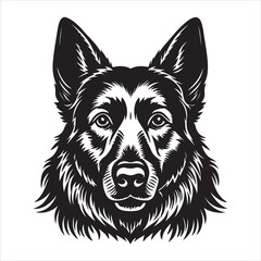 A Regal Portrait of a German Shepherd, an Intelligent and Loyal Breed Known for its Noble Stance, Alert Demeanor, and Protective Instincts