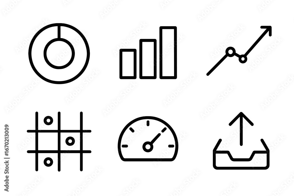 Poster vector illustration of various business data visualizations