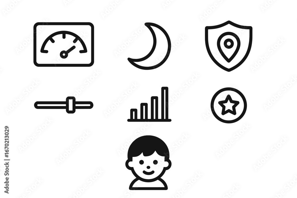 Poster vector illustration of icons representing various concepts