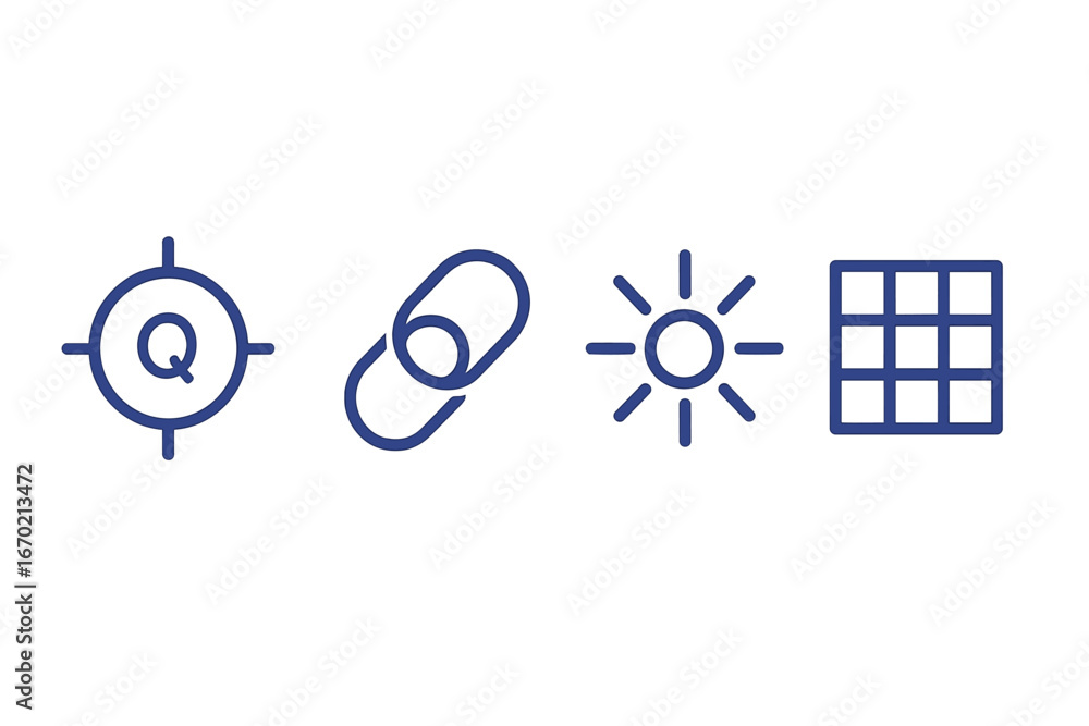 Poster icons representing various concepts in vector art for design projects
