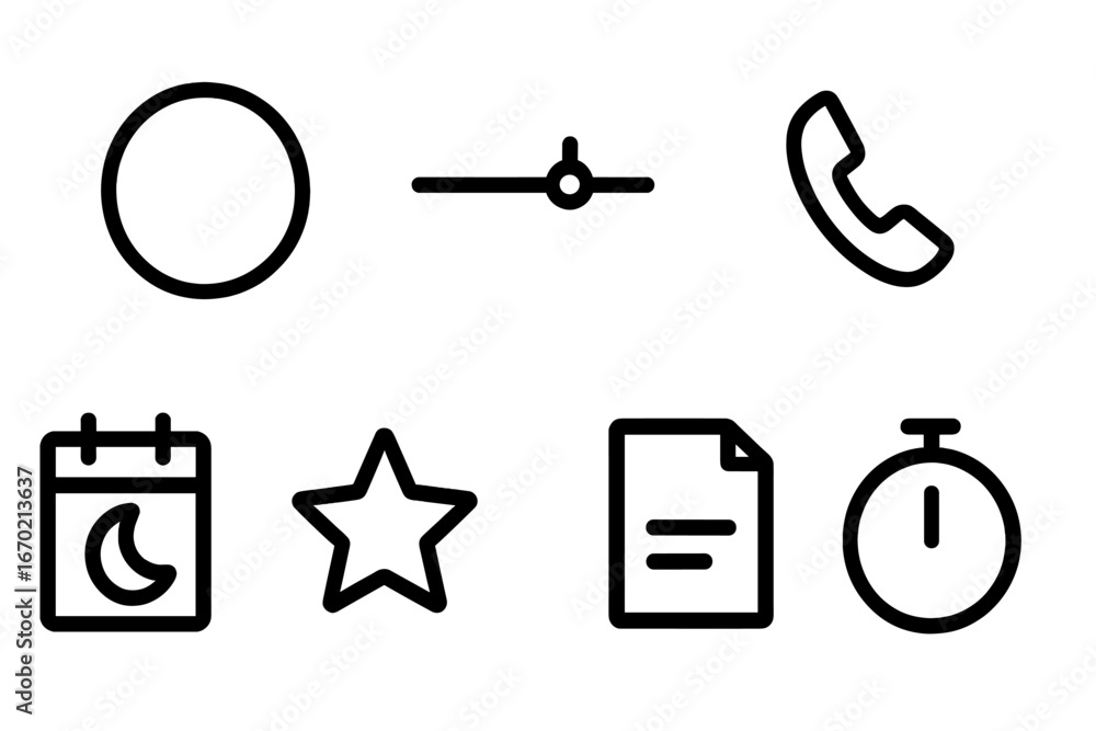 Poster simple vector illustrations of everyday objects for design projects