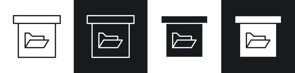 Folder box icons graphic vectors