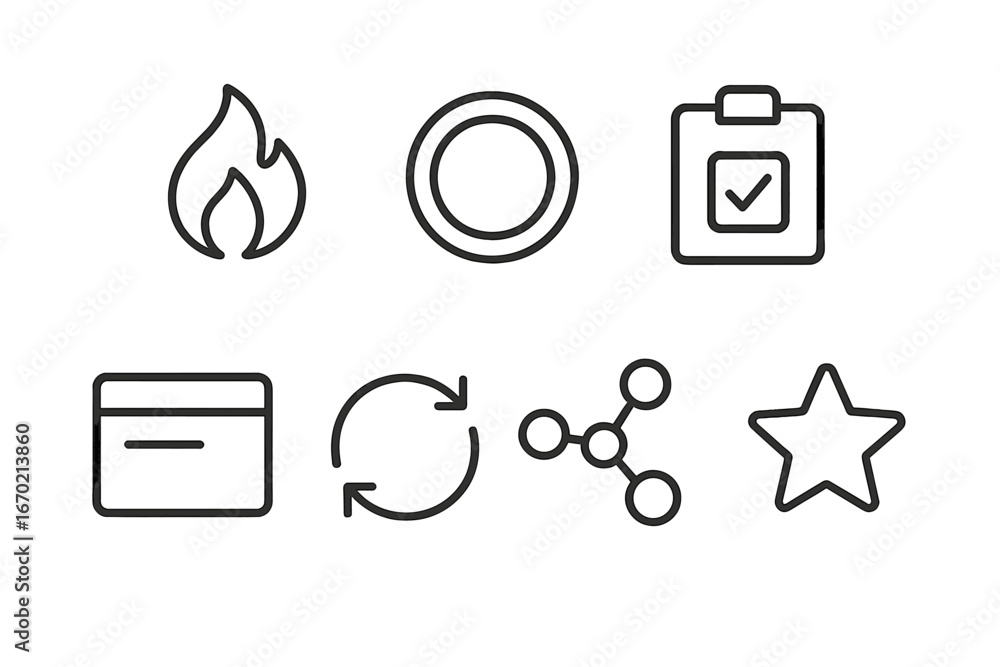 Poster vector art of symbols for concepts and actions