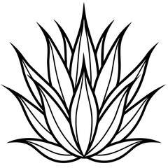 Minimalist Aloe-Cactus Hybrid Drawing