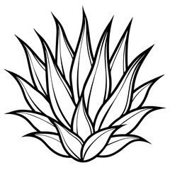 Minimalist Aloe-Cactus Hybrid Drawing