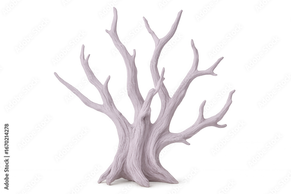 Poster light pink 3d rendered dead tree isolated on transparent background, suitable for image compositing 