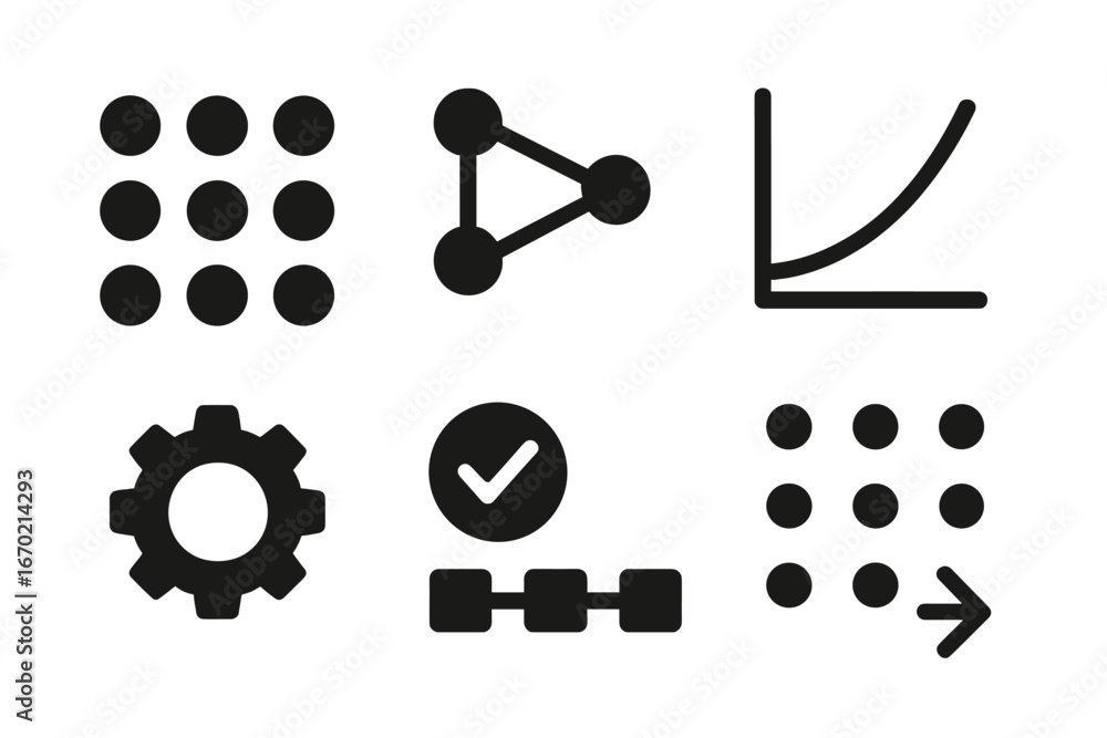 Poster tech and data analysis icons vector illustration
