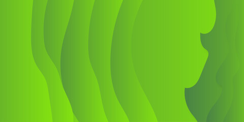 Abstract green wave background. Light elegant dynamic abstract background. Abstract minimal banner landscape illustration texture