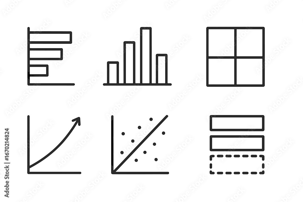 Poster vector illustration of various data visualization designs for analysis