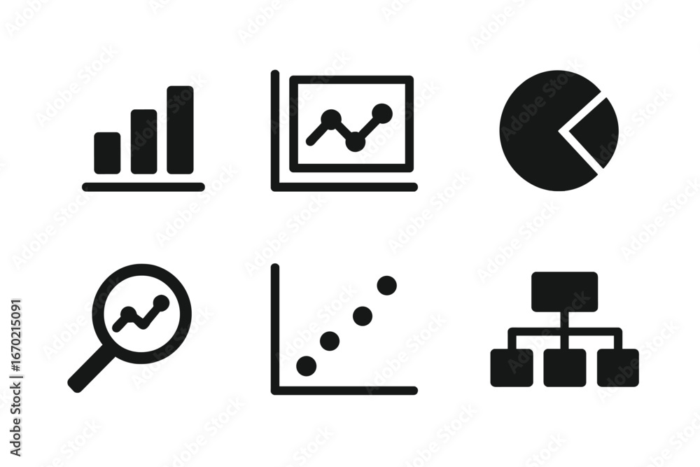 Poster vector art of business analytics and data visuals