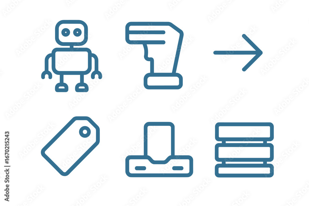Poster vector illustration of robotic automation tools for industry use