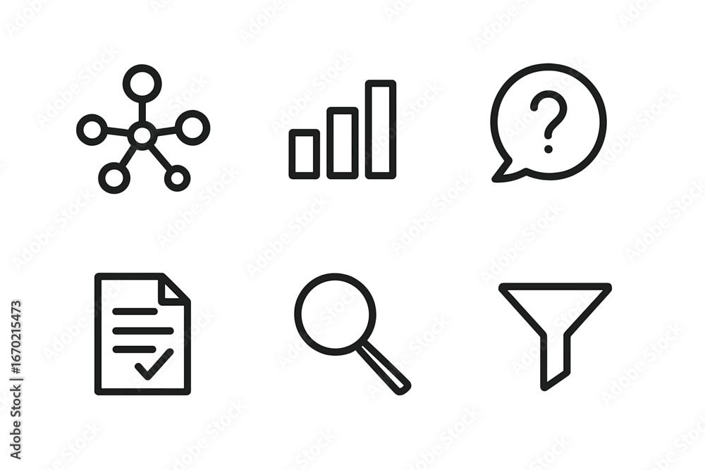 Poster vector illustrations of analytical tools for data representation