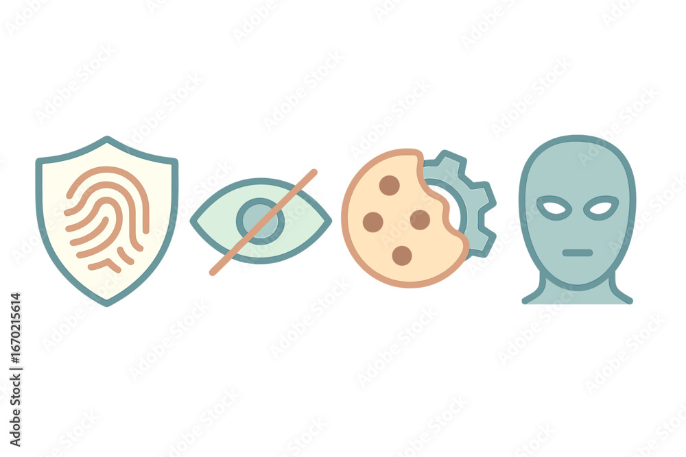 Aufkleber security symbols representing privacy and data protection concepts