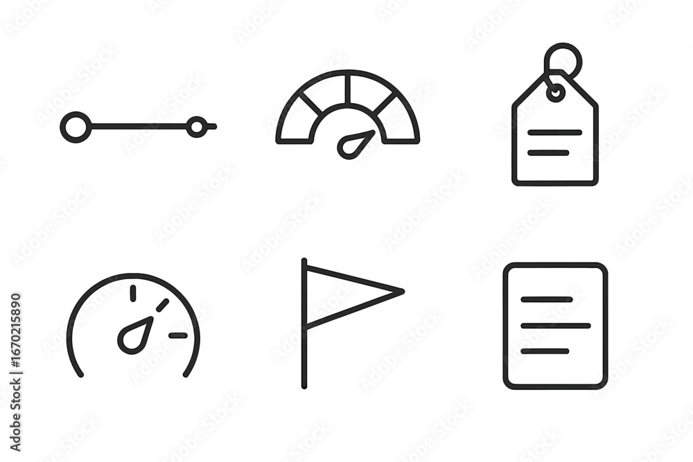 Poster vector icons showing data and measurements