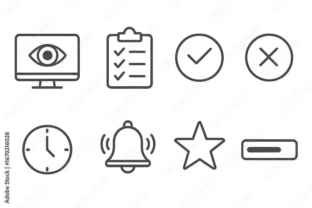 Poster vector illustration of various icons for notifications and tasks