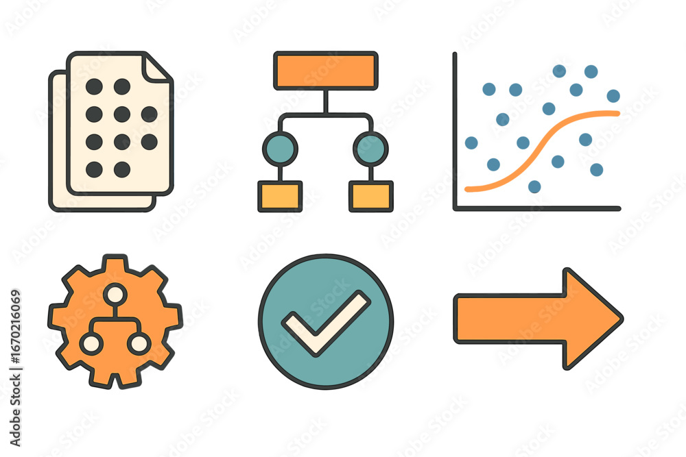 Poster vector illustration of business and data analysis concepts