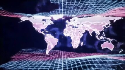 world map on blue background - Powered by Adobe