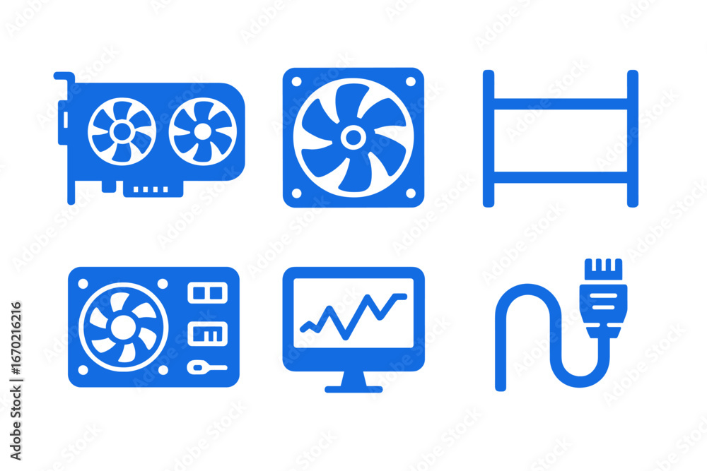 Poster vector illustration of computer hardware components for technology use