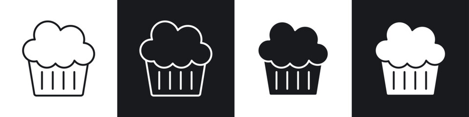 Cupcake icons graphic vectors