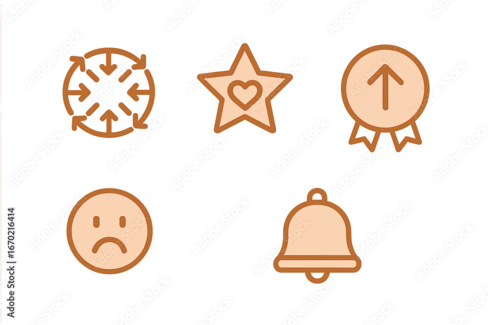 Poster simple vector icons for user interaction and feedback
