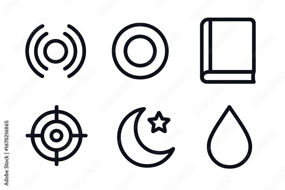 Poster vector illustrations showcasing various icons for multiple concepts
