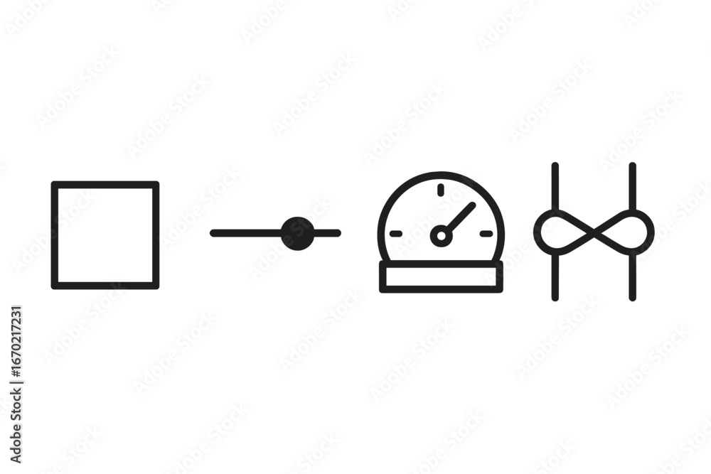 Poster vector illustration of icons representing concepts in graphic design