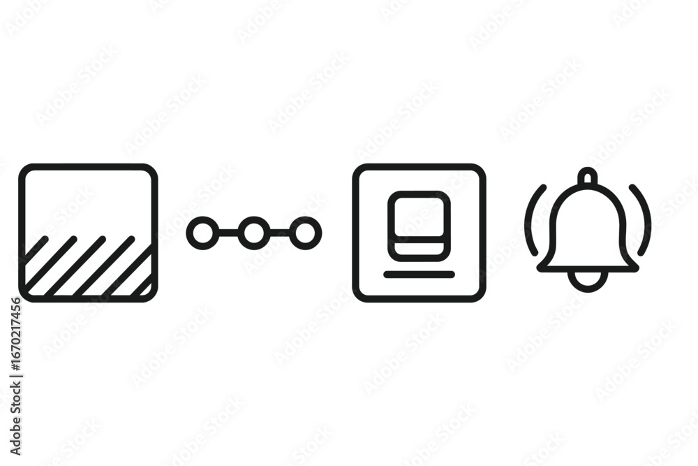 Poster vector illustration of minimalistic icons for user interface design