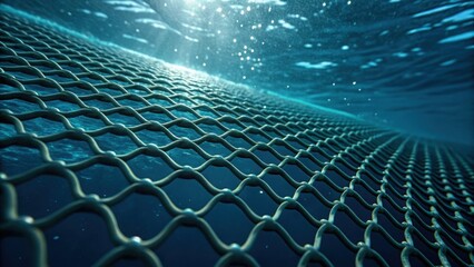 Naklejka premium Underwater Mesh Filtering System for Seawater Intake and Macro Analysis