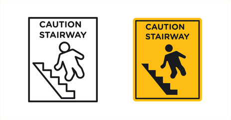 Caution stairway signs graphic vectors