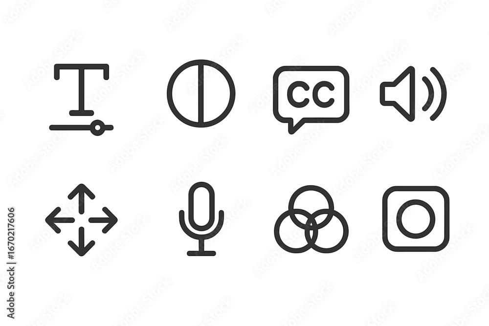 Poster vector illustration of multimedia icons for graphic design usage