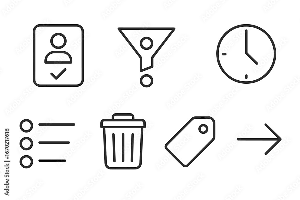 Poster vector illustration of various simple icons for user interface designs