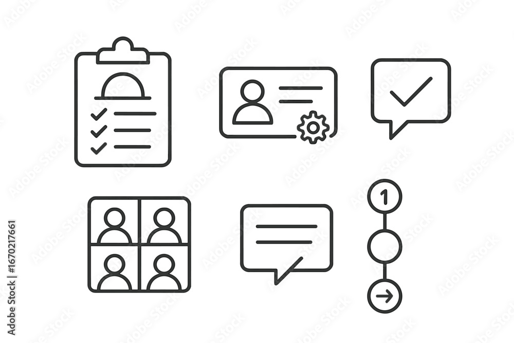 Poster tools for project management and team collaboration in vector format
