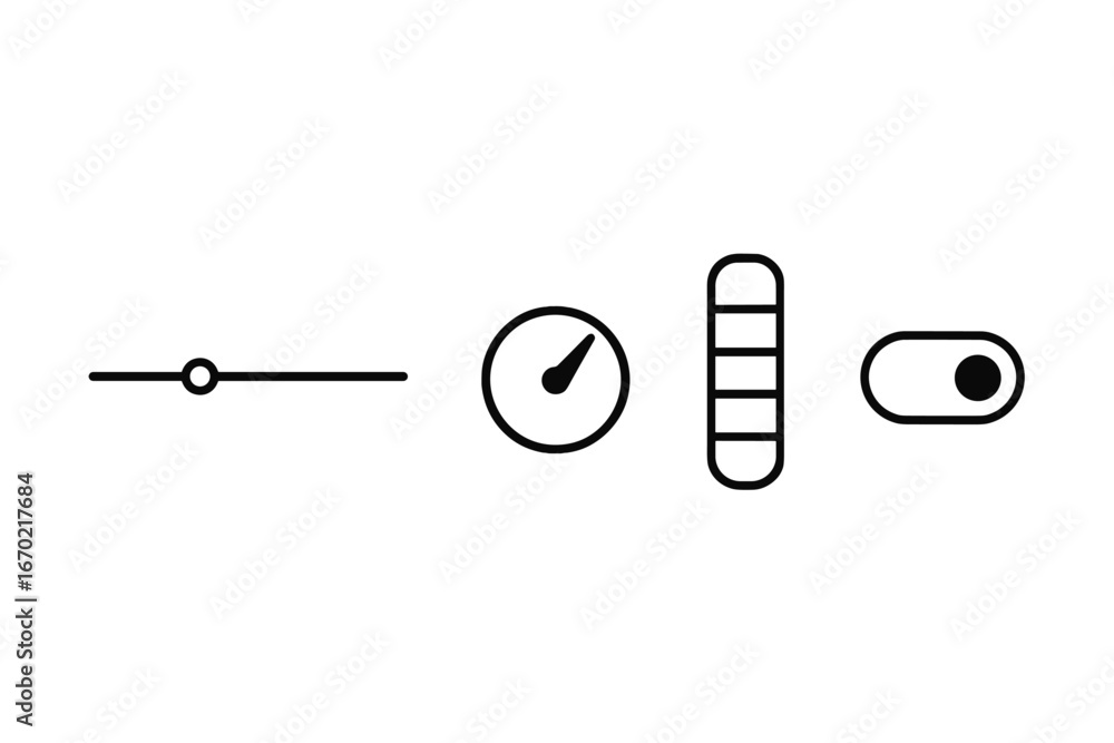 Poster vector illustration of user interface elements on a white background