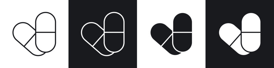 Capsule icons graphic vectors