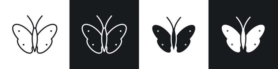 Butterfly icons graphic vectors