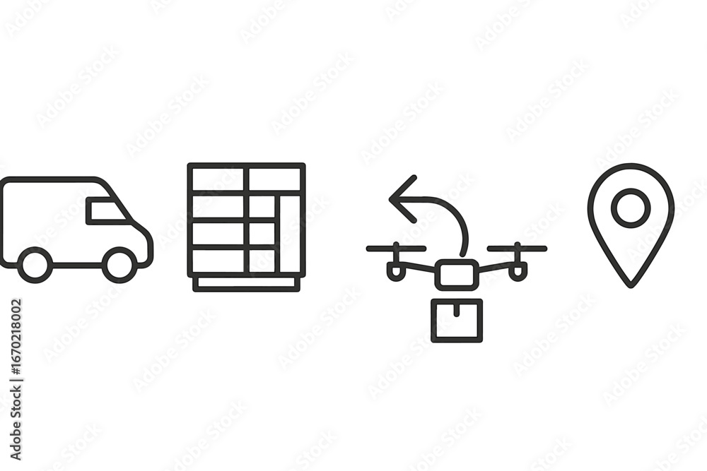 Poster modern logistics elements for efficient delivery solutions
