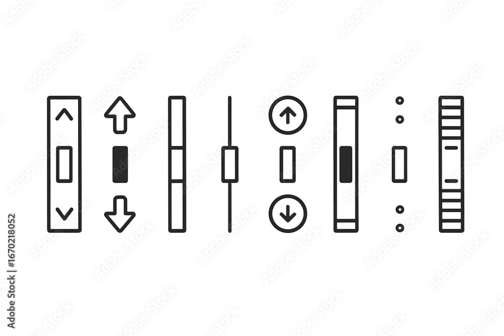 Poster icons of navigation controls for user interface design